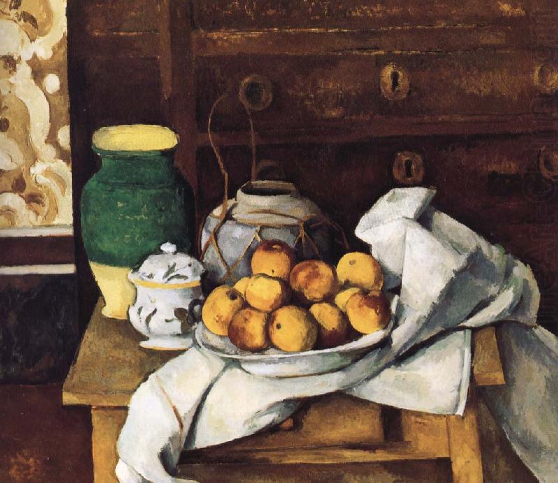 of still life with fruit, Paul Cezanne